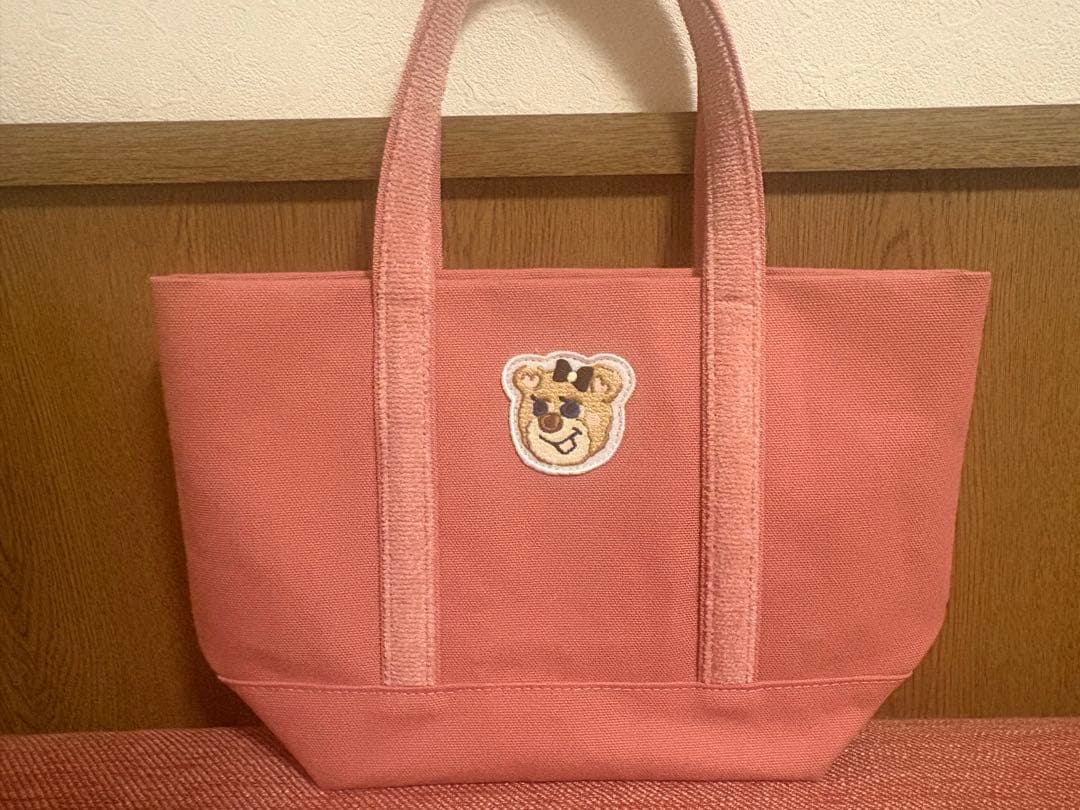 オールドテディガール　ワッペントートバッグ(ピンク)