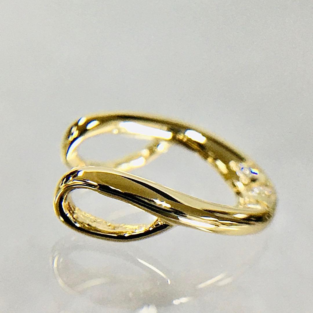 K18 3石ダイヤ 馬蹄ぺンダントトップ 18金