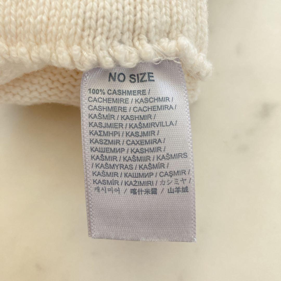 極美品　Johnstons of Elgin カシミヤフィンガーレスグローブ　白