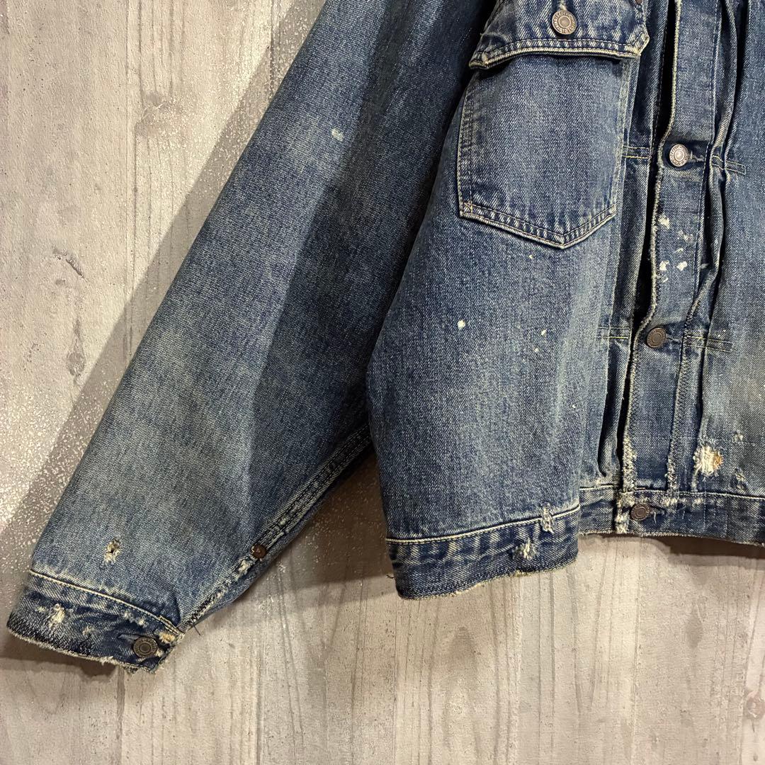 【最高デザイン】サプール　ヴィンテージ加工　デニムジャケット L