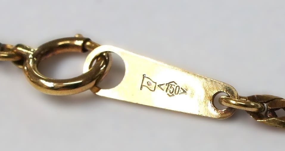 【良品】K18 ヘリンボーン チェーン ネックレス 6.48g 造幣局刻印あり