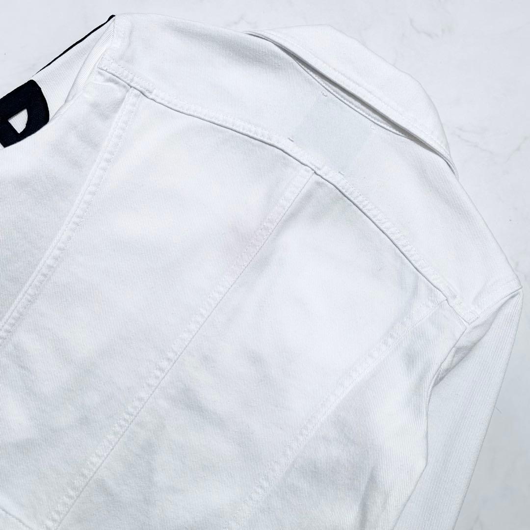 PATOU オーガニックコットン 刺繍ロゴ デニムジャケット 金ボタン 白 36