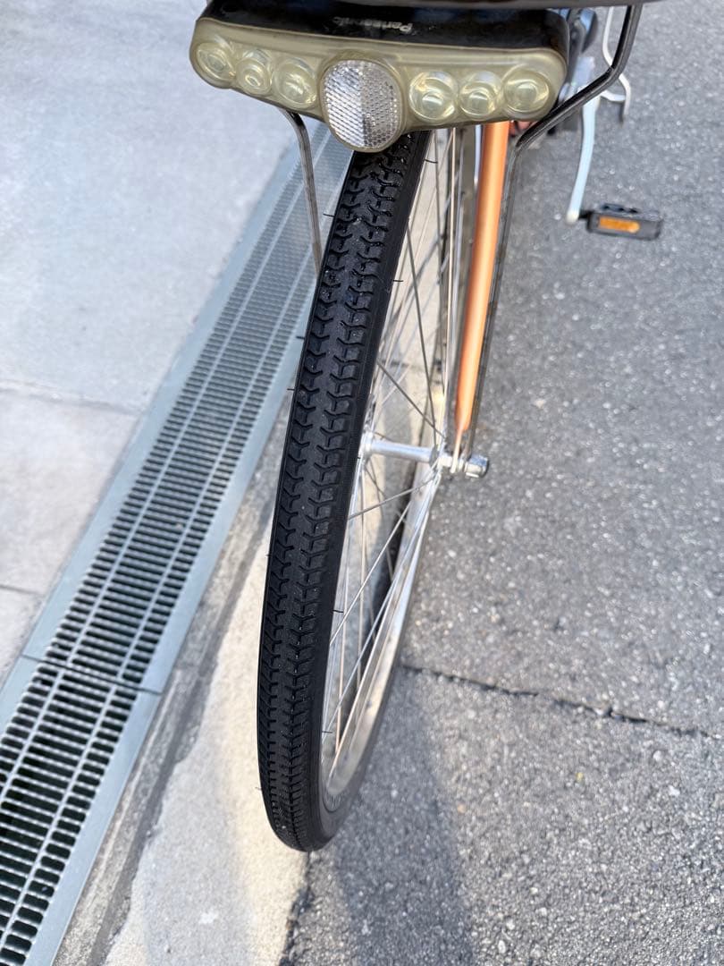 大阪府　パナソニック　オレンジ 電動アシスト自転車 前カゴ付き