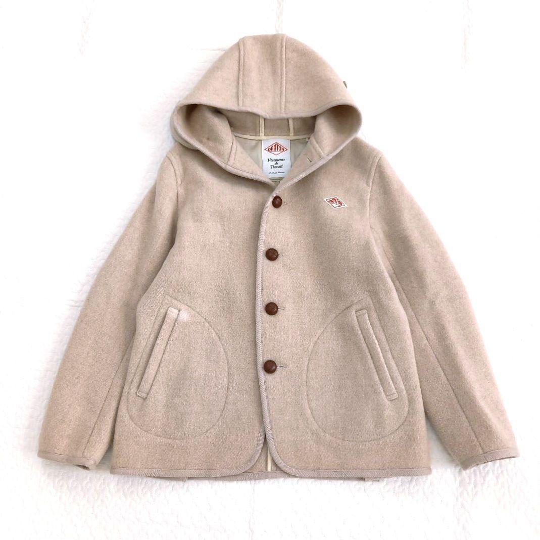美品✨DANTON ダントン フード付きウールモッサコート ベージュ 36
