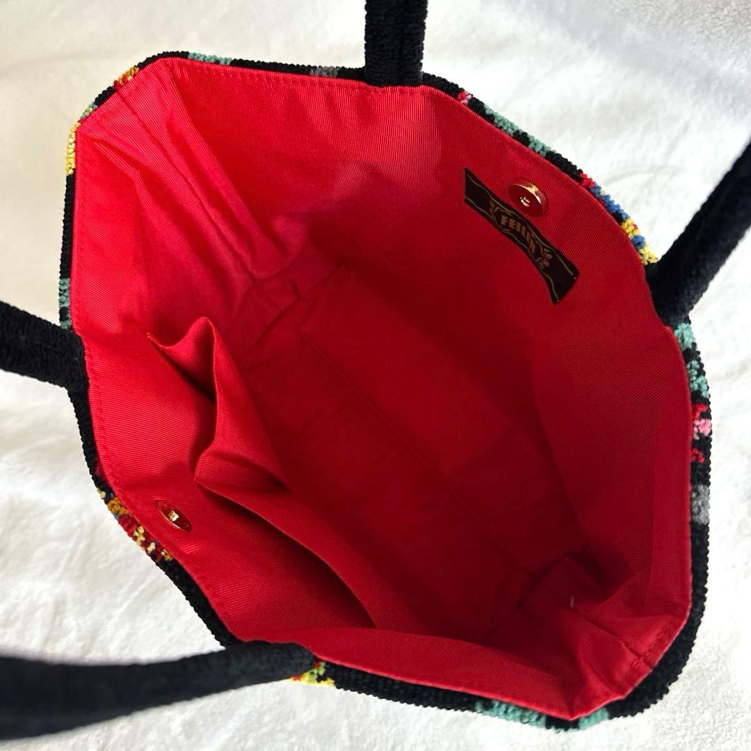 【美品】FEILERフェイラー ハイジ シュニール織 トートバッグ