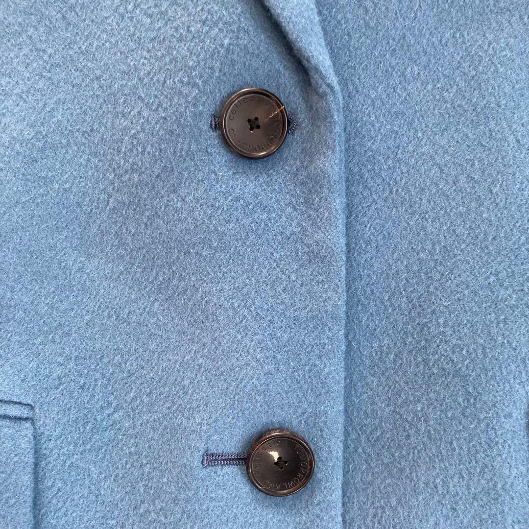 【美品】 TOMORROWLAND カシミヤ混 チェスターコート 青 サイズ36