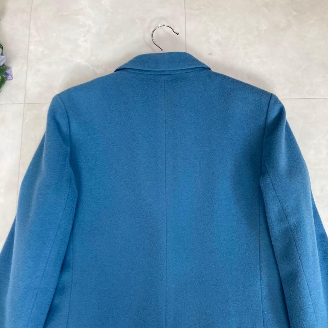 【美品】 TOMORROWLAND カシミヤ混 チェスターコート 青 サイズ36