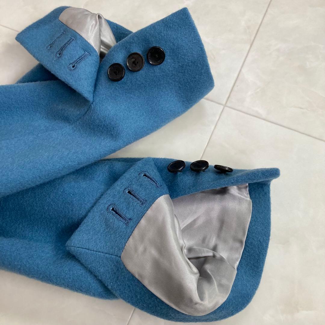 【美品】 TOMORROWLAND カシミヤ混 チェスターコート 青 サイズ36