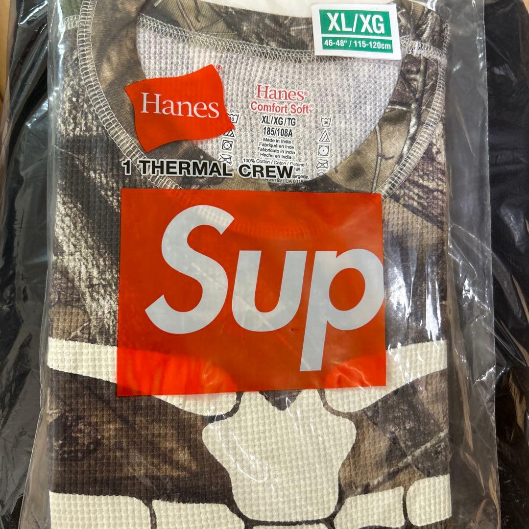 Supreme Hanes Bones Thermal Crew カモ