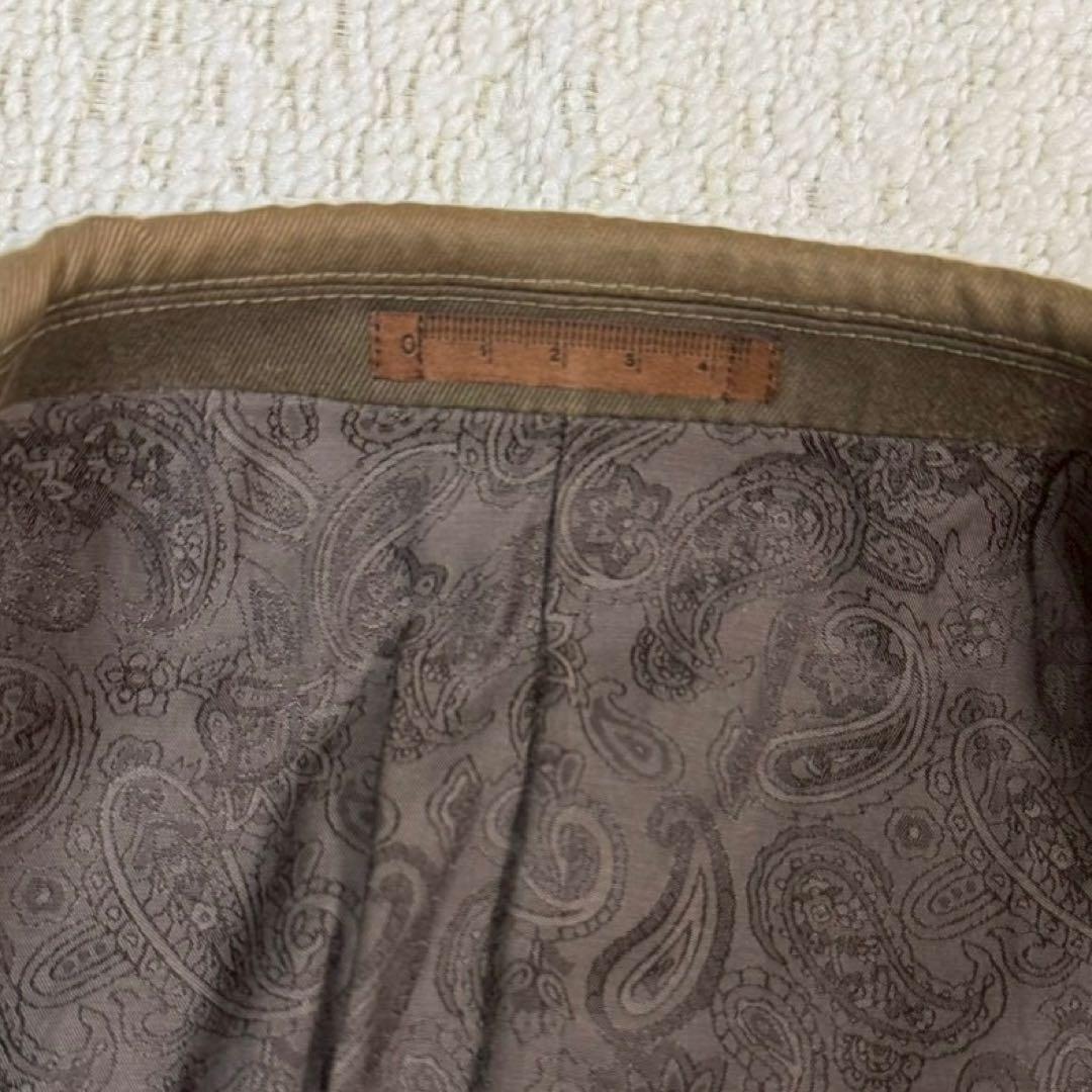 3ピース スーツ コットン 深緑 50-6D セットアップ