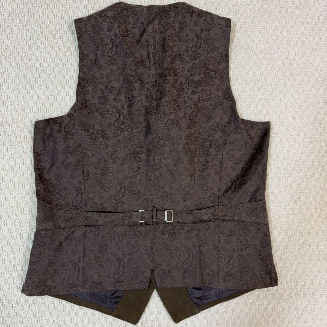 3ピース スーツ コットン 深緑 50-6D セットアップ