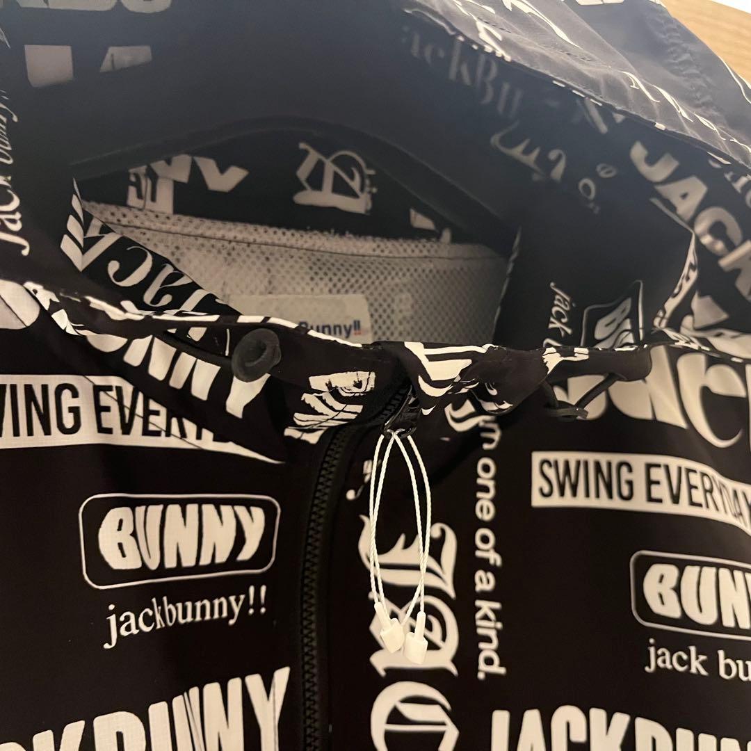 新品★24,200円 ジャックバニー ジップアップフーディブルゾン ロゴ総柄 L