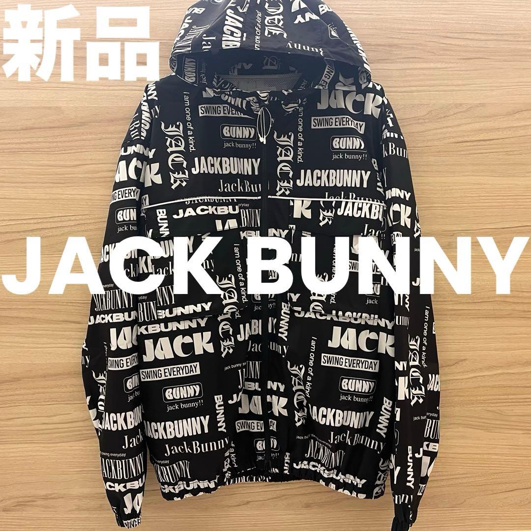 新品★24,200円 ジャックバニー ジップアップフーディブルゾン ロゴ総柄 L