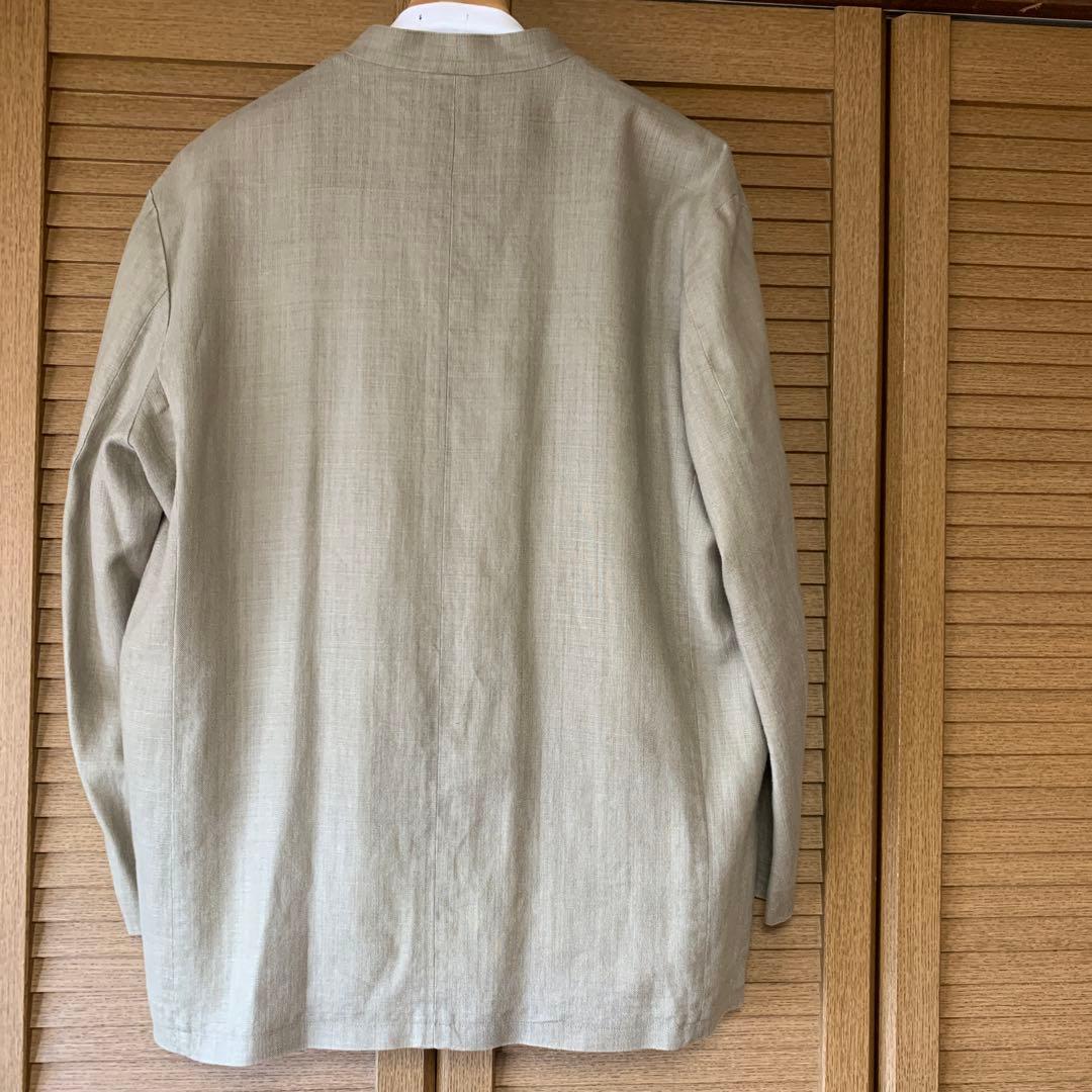 パパス麻100%スタンドカラースーツ