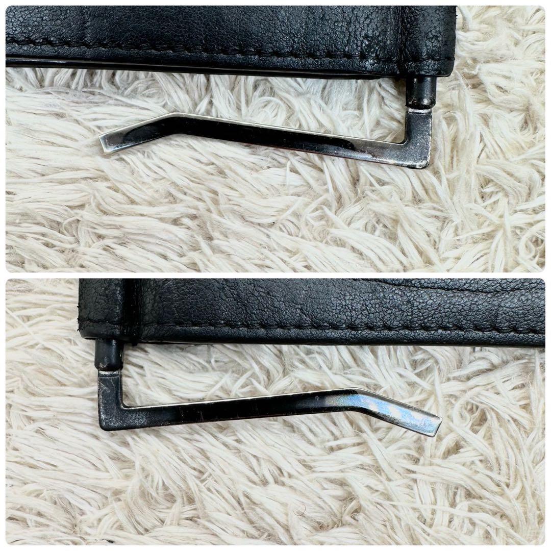 【美品】サンローラン マネークリップ ブラック YSL クロコ メンズ