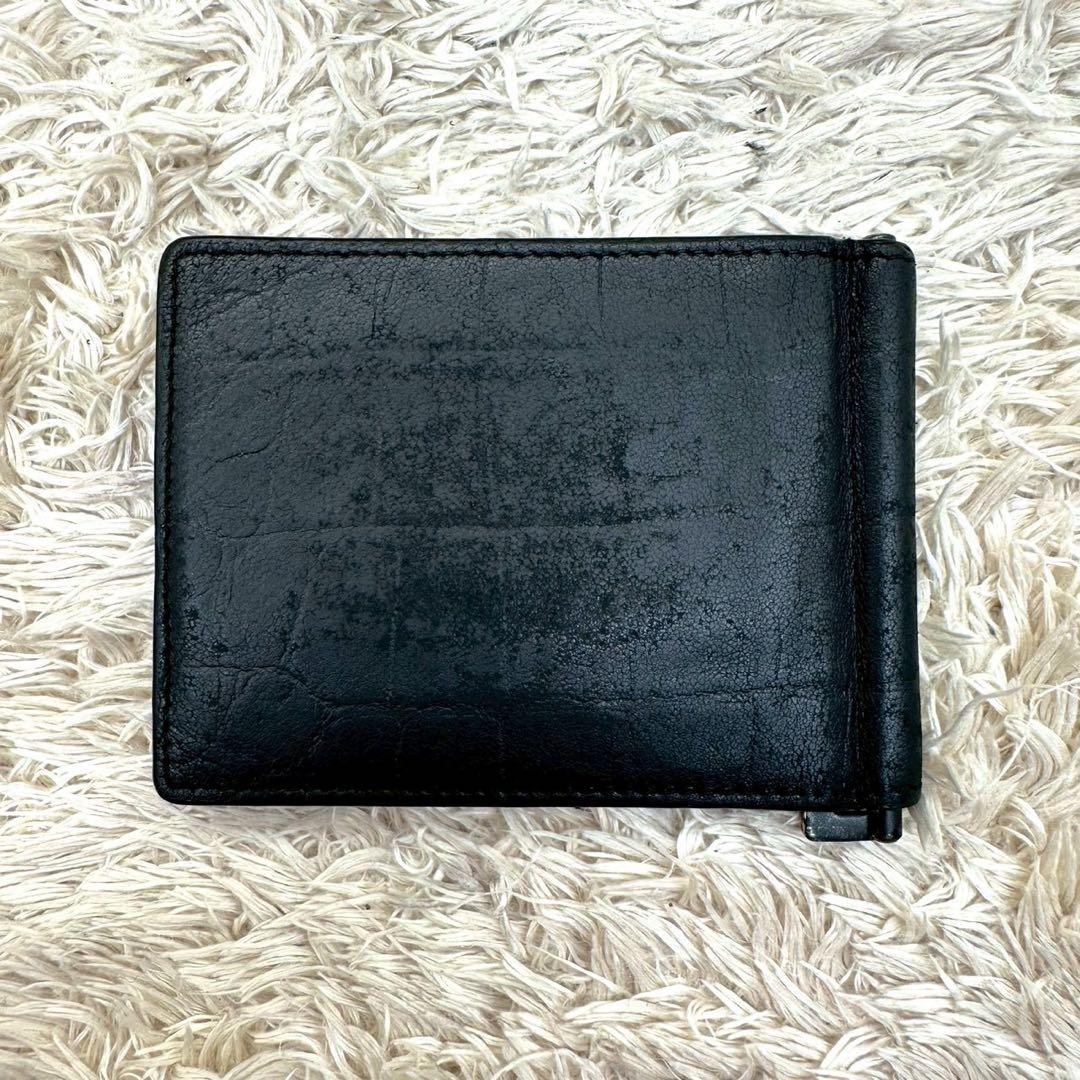 【美品】サンローラン マネークリップ ブラック YSL クロコ メンズ