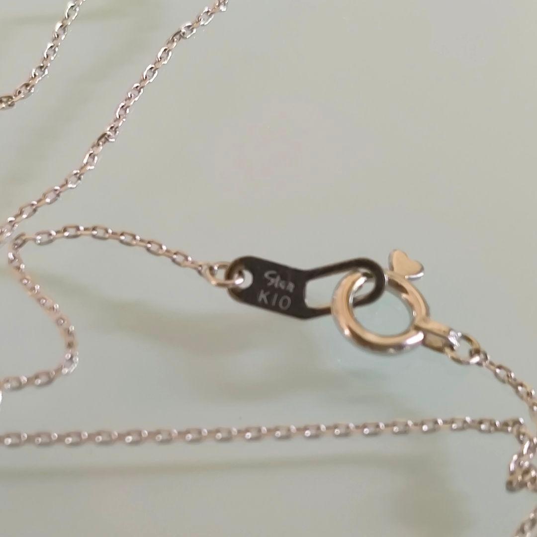 スタージュエリー　K10 WG　ブルートパーズ　ダイヤモンド　しずく　ネックレス