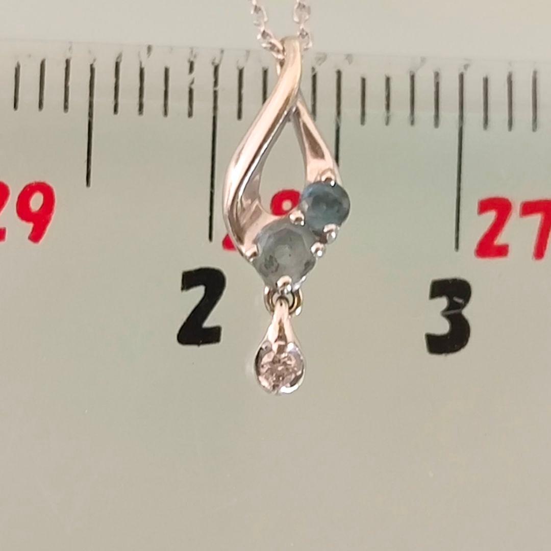 スタージュエリー　K10 WG　ブルートパーズ　ダイヤモンド　しずく　ネックレス