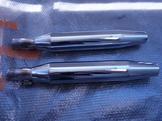 ハーレー　スポーツスター　北米純正マフラー　12mmパンチアウト　スリップオン