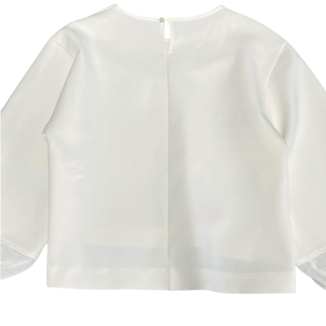 美品 2024年 ANAYI ダブルジャージー袖シアープルオーバー デザイン 白