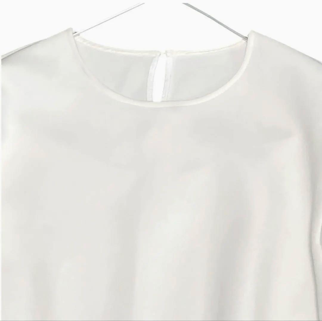 美品 2024年 ANAYI ダブルジャージー袖シアープルオーバー デザイン 白