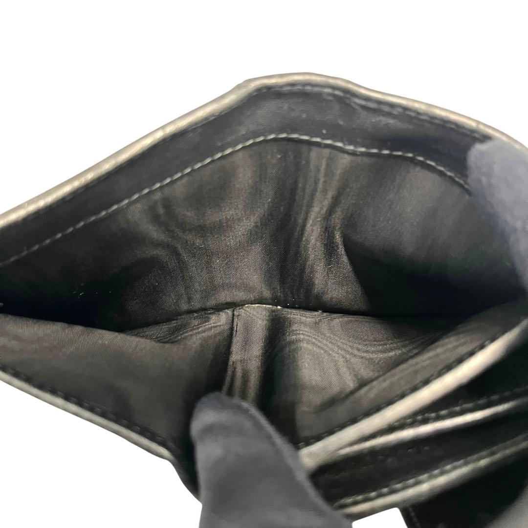 希少✨ミュウミュウ 二つ折り財布 マテラッセ ロゴ金具 レザー ブラック