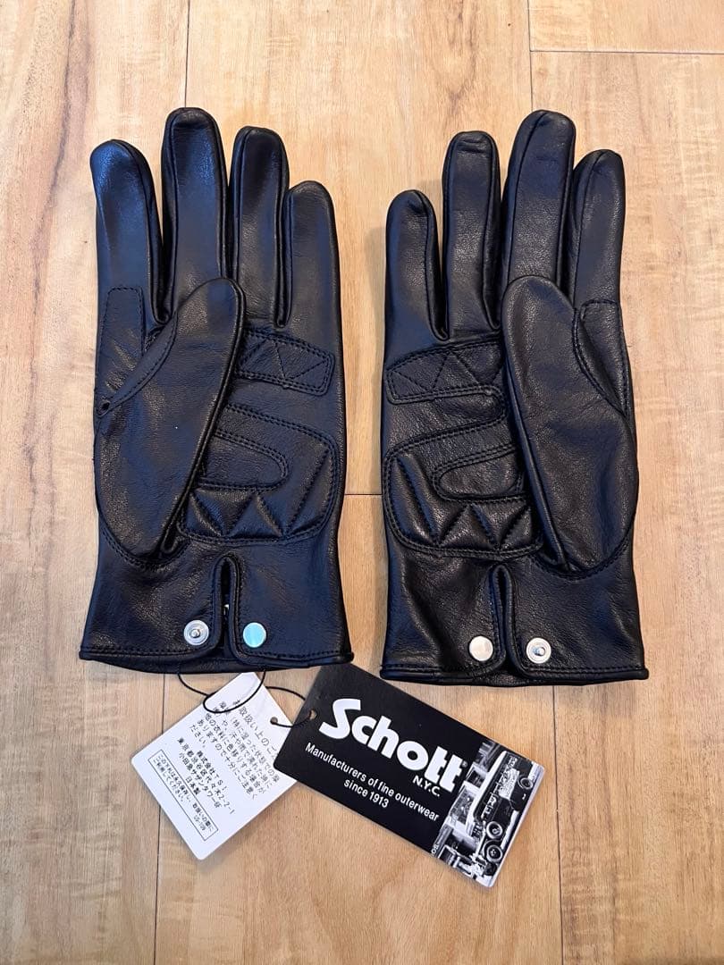 Schott ブラック　ワンスター　レザーグローブ Sサイズ　手袋　男女兼用