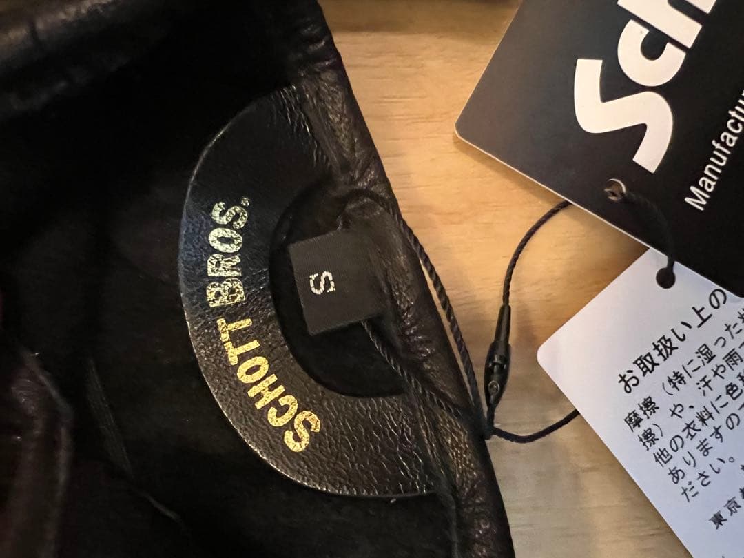 Schott ブラック　ワンスター　レザーグローブ Sサイズ　手袋　男女兼用