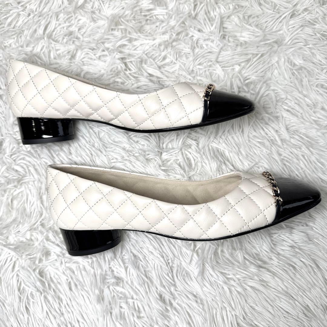 極美品✨ダイアナ キルティング ローヒールパンプス レザー エナメル 人気完売品