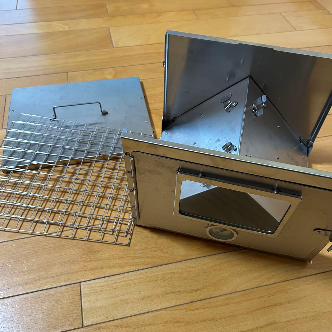 ポータブルステンレスオーブン 温度計付き