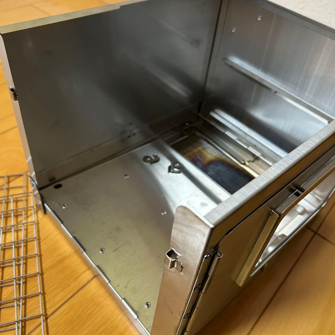 ポータブルステンレスオーブン 温度計付き