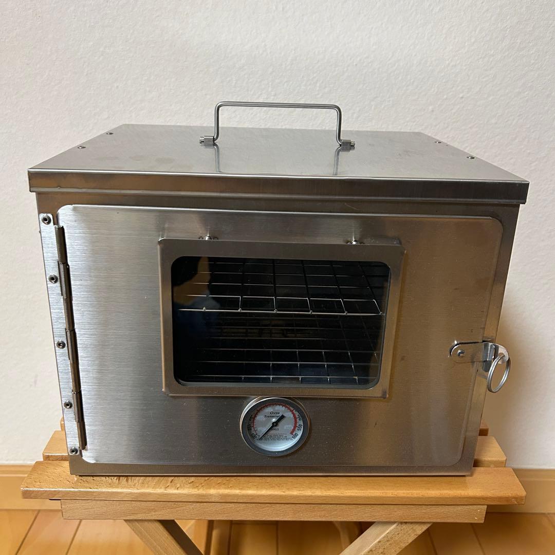 ポータブルステンレスオーブン 温度計付き