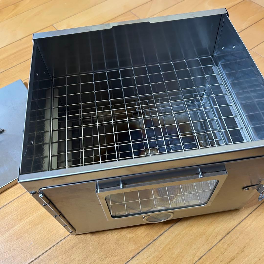 ポータブルステンレスオーブン 温度計付き