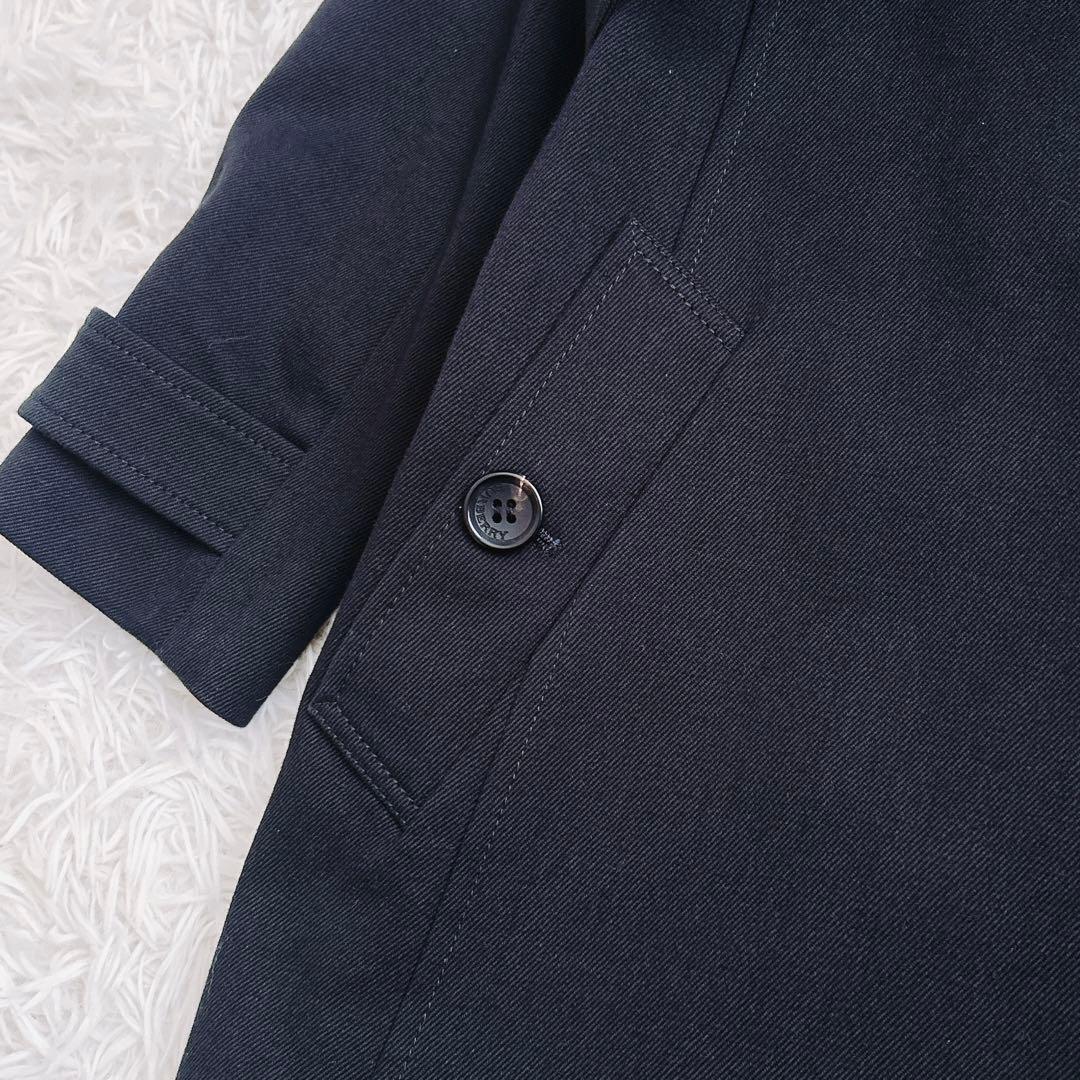 未使用級　バーバリーロンドン　ロングコート　綿　ベルト　ノバチェック　黒　38