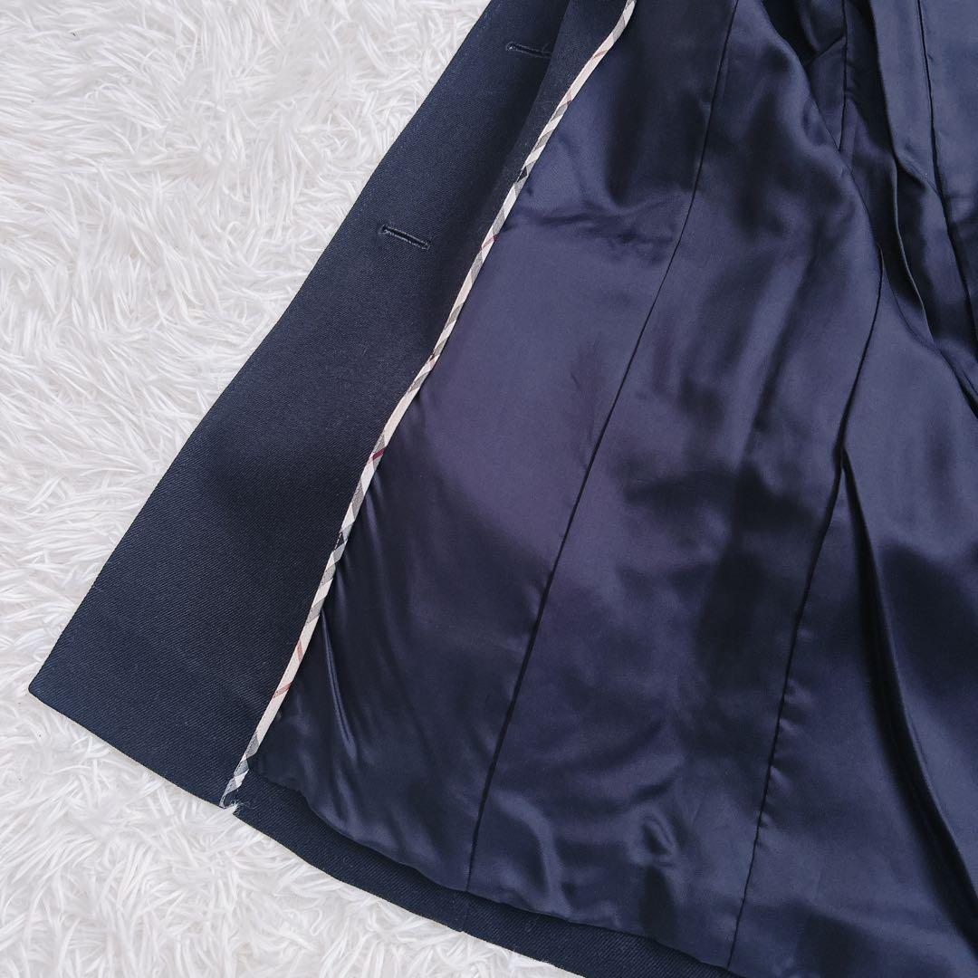 未使用級　バーバリーロンドン　ロングコート　綿　ベルト　ノバチェック　黒　38