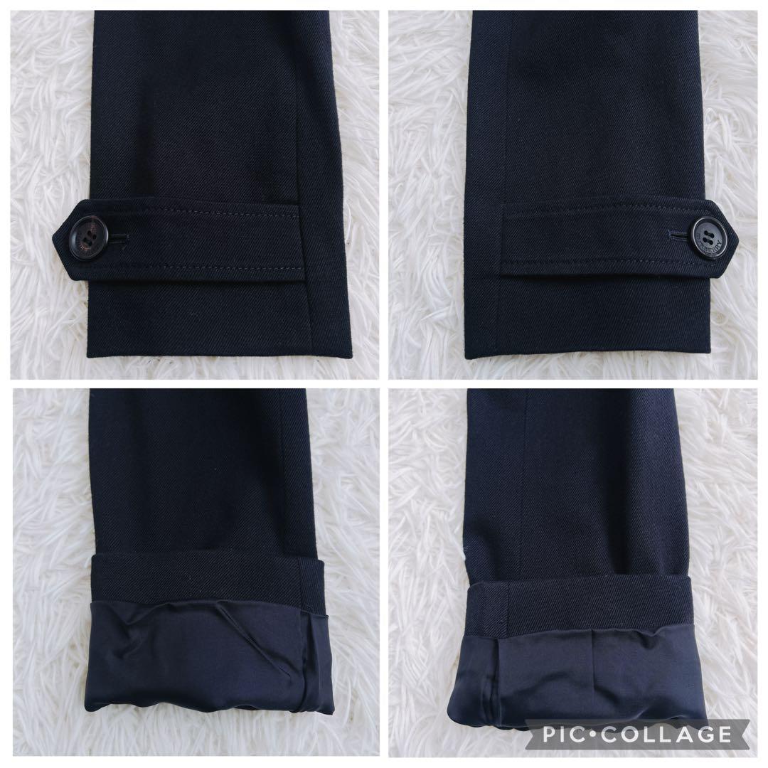 未使用級　バーバリーロンドン　ロングコート　綿　ベルト　ノバチェック　黒　38