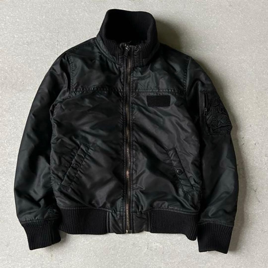 ALPHA INDUSTRIES　MA-1　フライトジャケット　黒　ハイネック