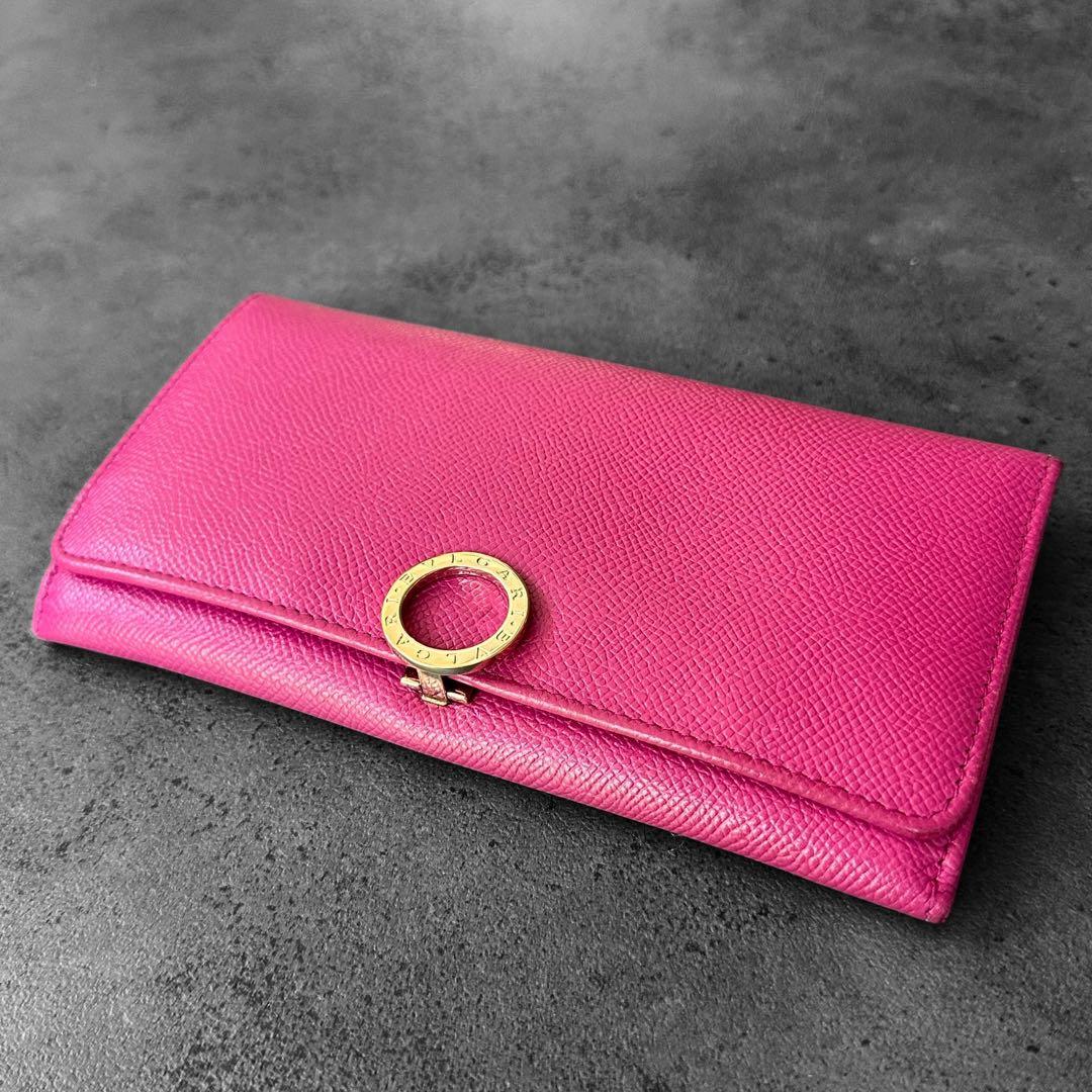 希少✨BVLGARI ビーゼロワン　サフィアーノレザー　二つ折り長財布　ピンク
