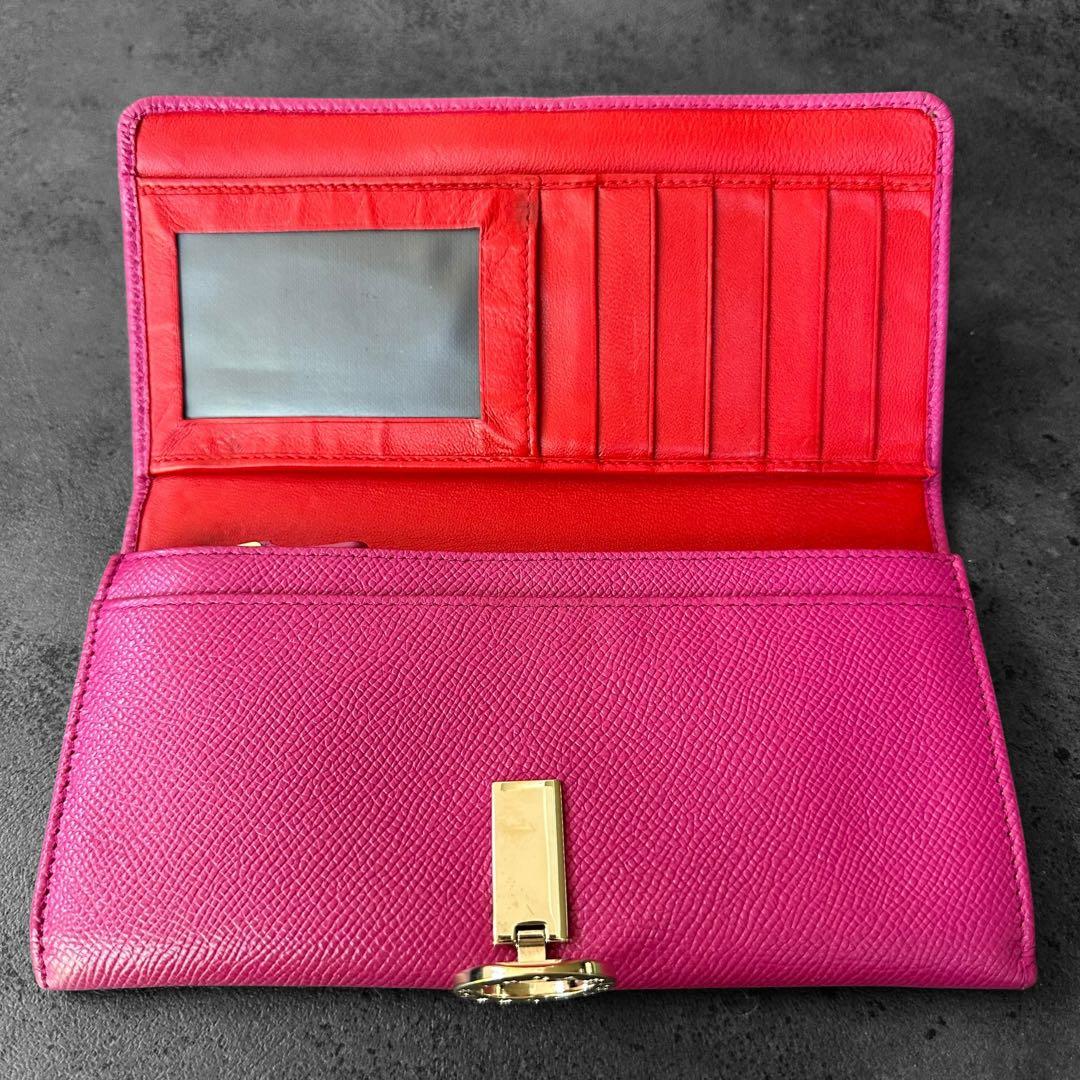 希少✨BVLGARI ビーゼロワン　サフィアーノレザー　二つ折り長財布　ピンク