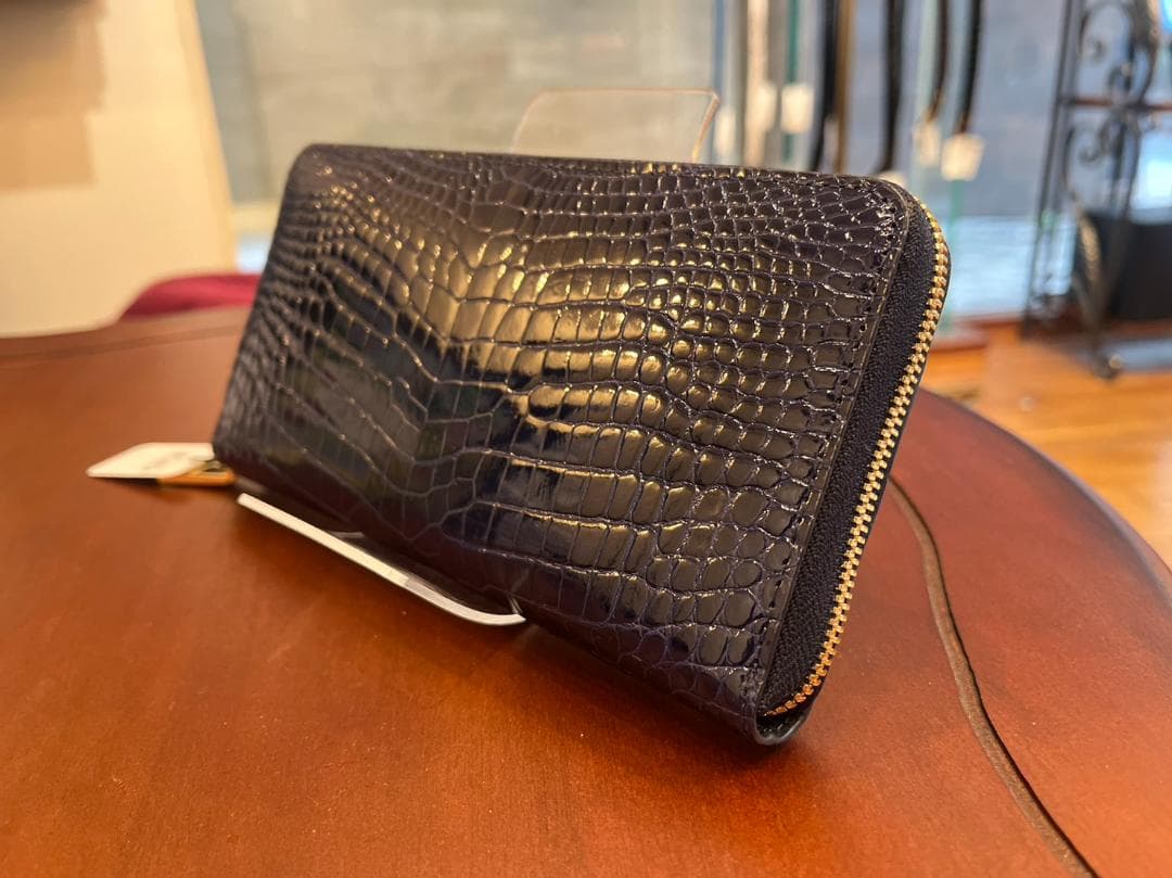 クロコダイル本革★長財布★ユニセックス★NAVY