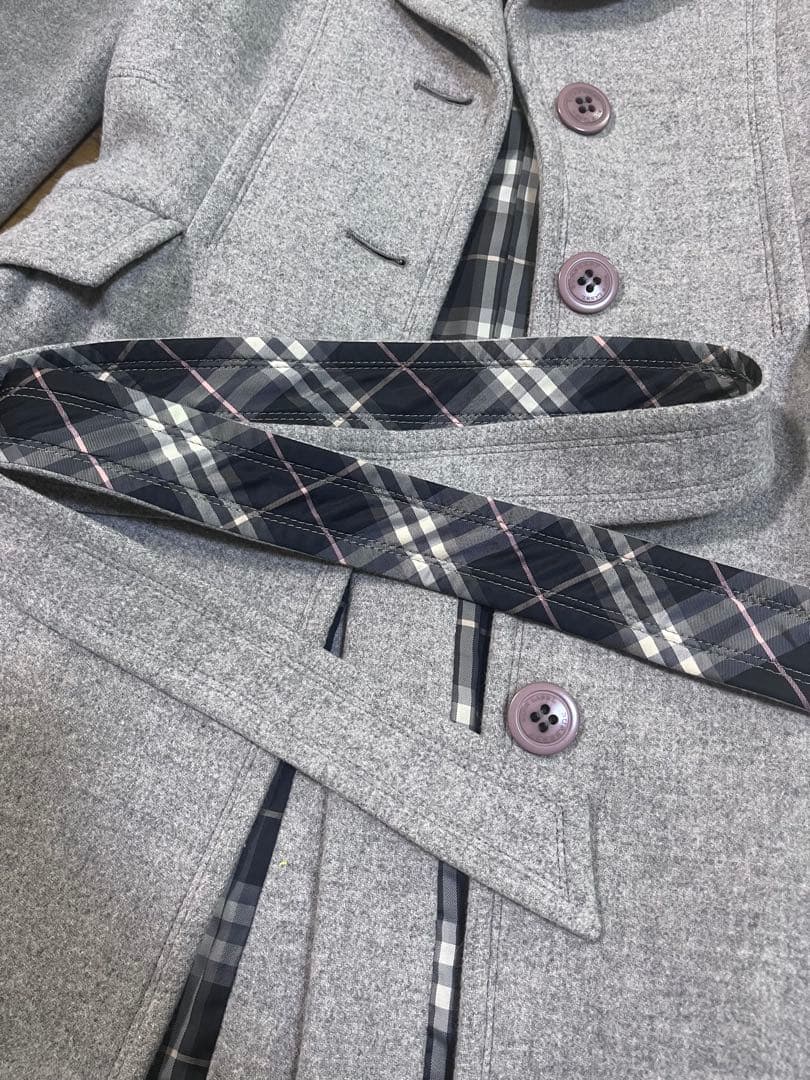 【ほぼ未使用】バーバリーブルーレーベル　アンゴラ混　Pコート　40