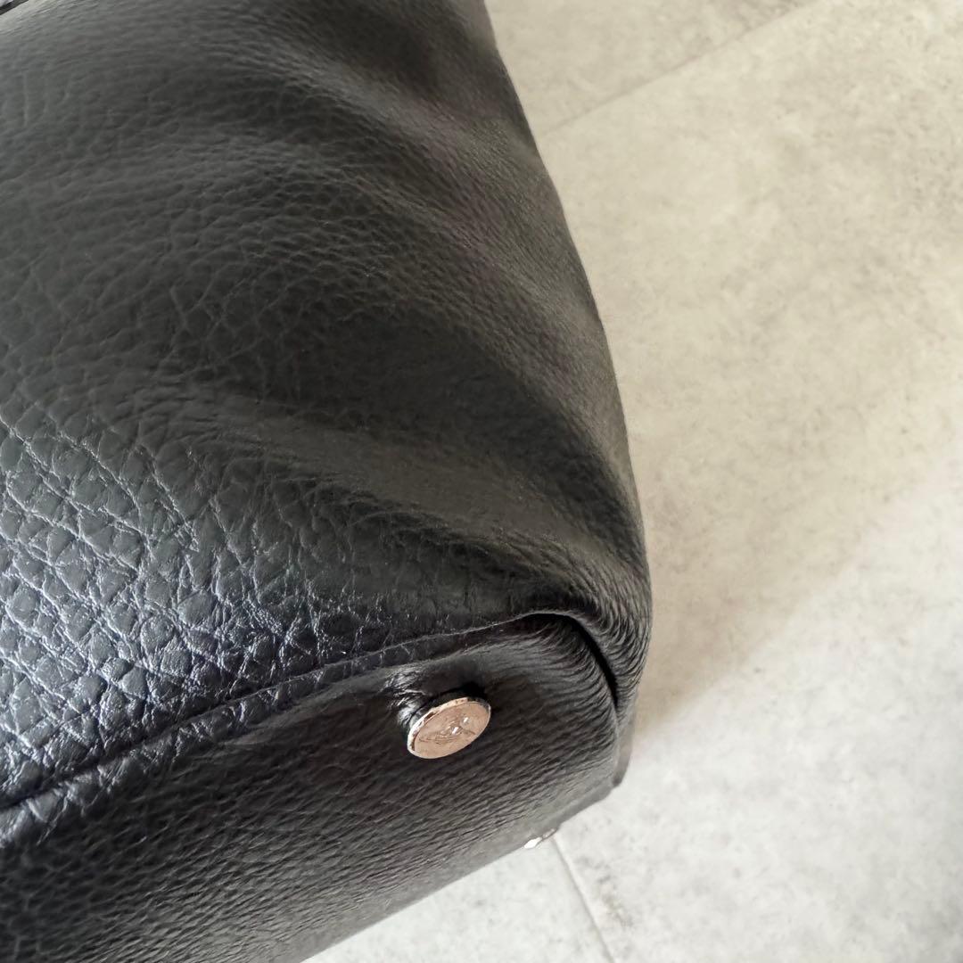 ヴィヴィアンウエストウッド　トートバッグ　オーブ　2WAY　黒　レザー　シボ革