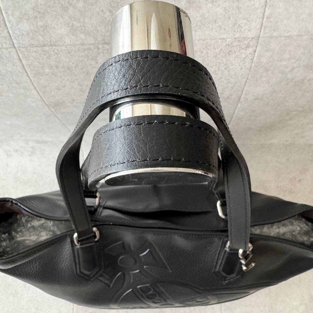 ヴィヴィアンウエストウッド　トートバッグ　オーブ　2WAY　黒　レザー　シボ革