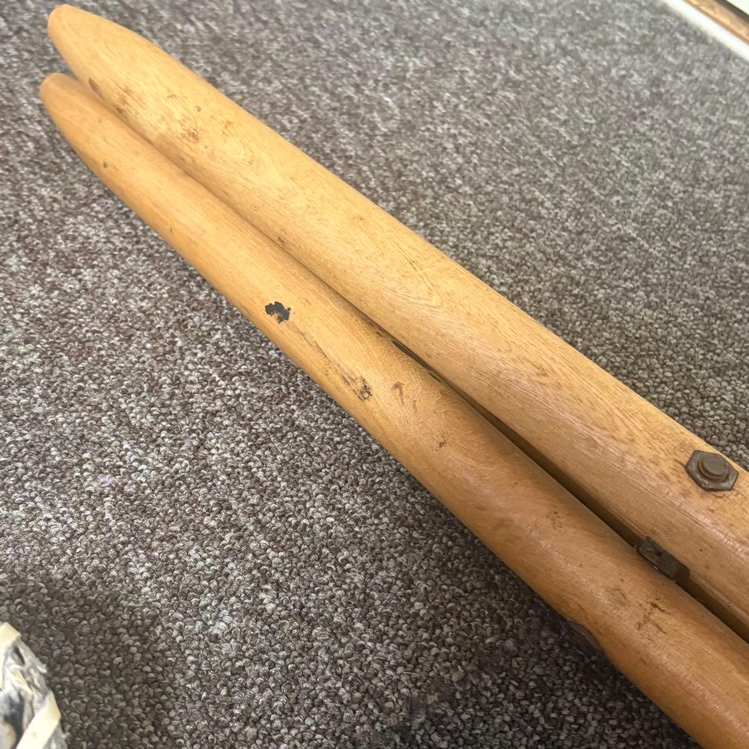 90年代アンティーク◎本革パッチワーク ハンティングチェア◎スツール