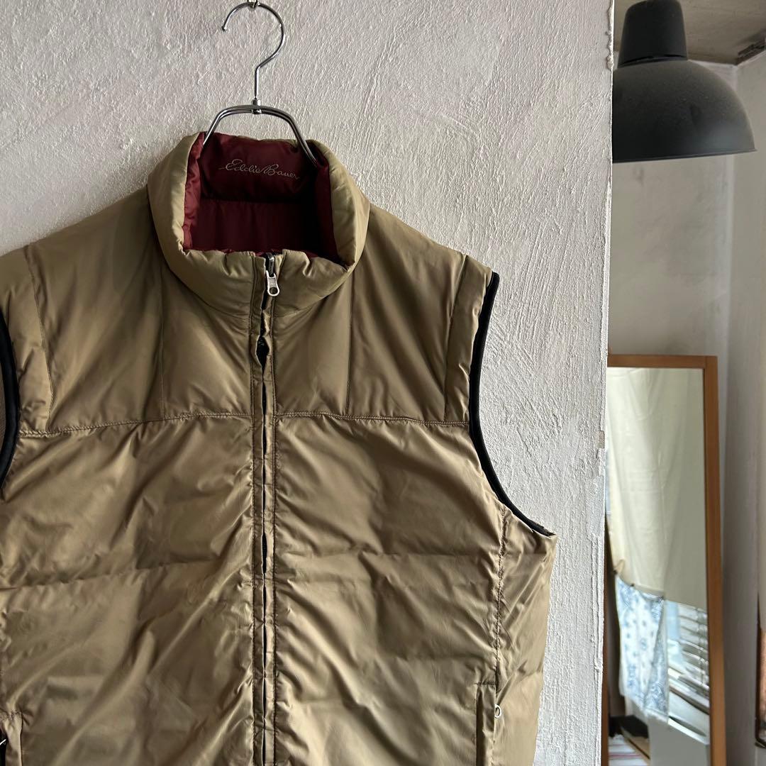 00S Eddie Bauer グースダウン リバーシブル ダウンベスト