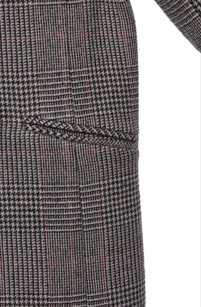 anuans グレンチェックチェスターコート　フリーサイズ