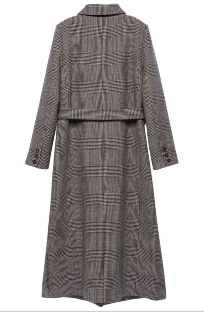 anuans グレンチェックチェスターコート　フリーサイズ