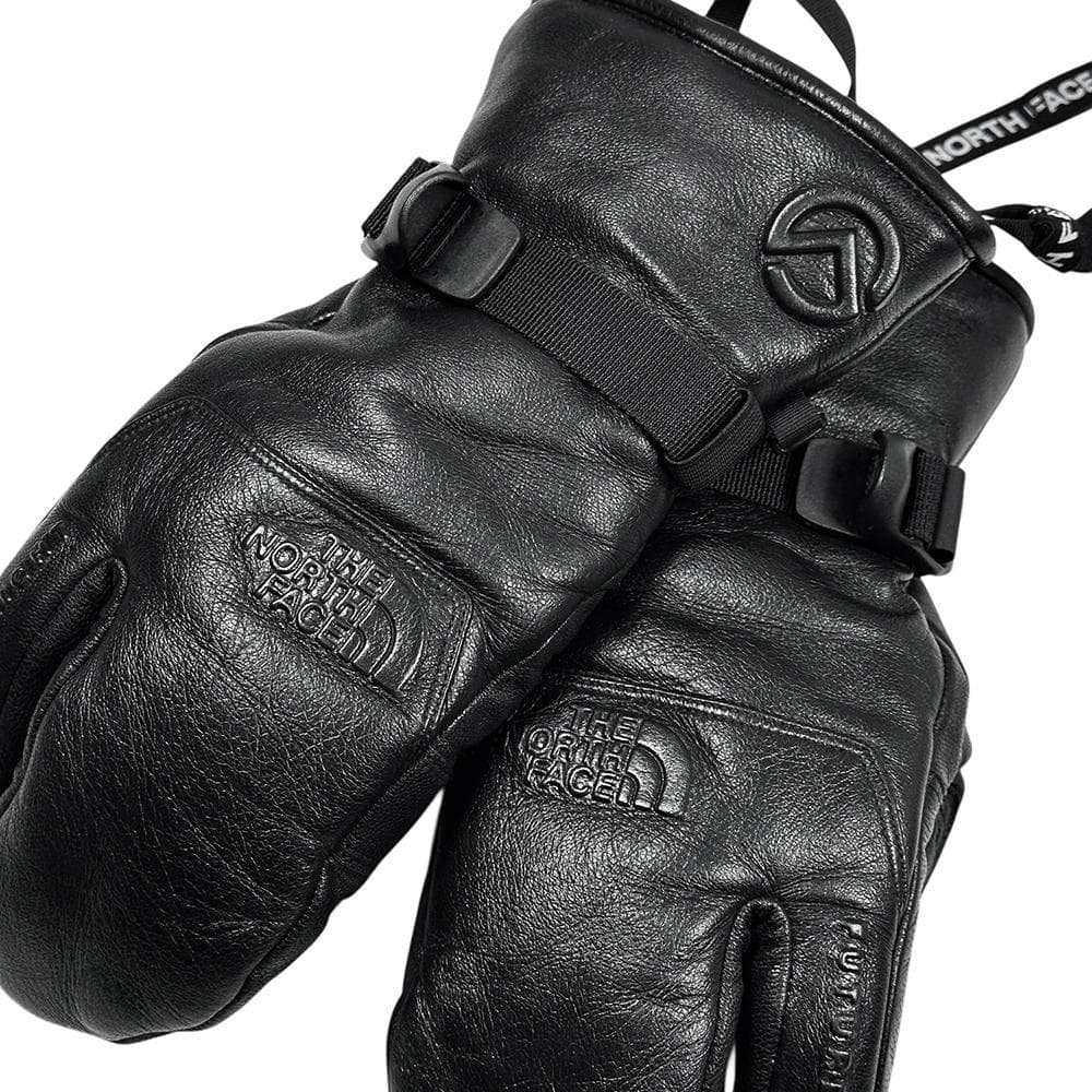 美品 THE NORTH FACE 3フィンガー 本革 レザー グローブ 黒S