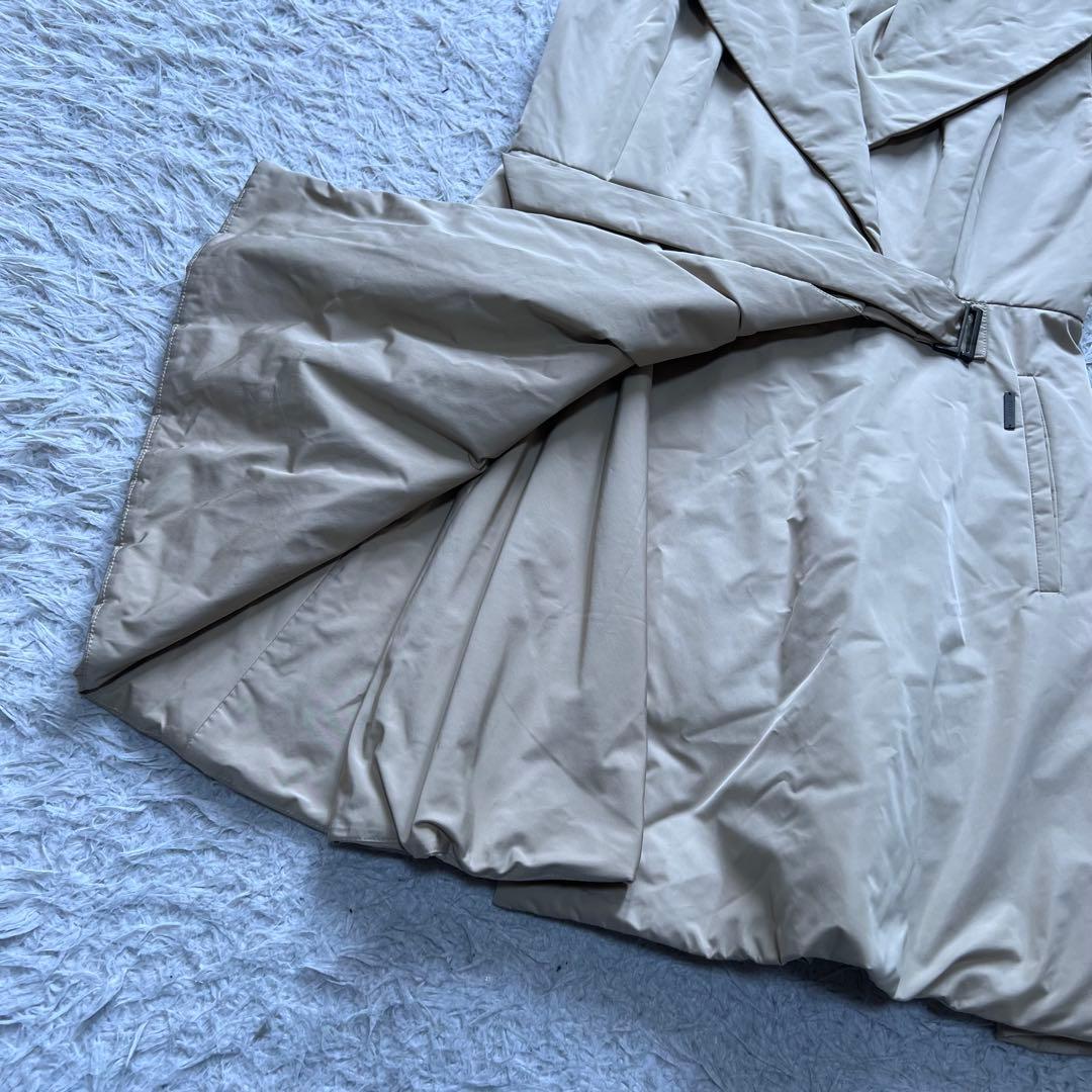 美品 フォクシー ラッフルシェイプ 中綿ロング ジレ コート 女優襟 40