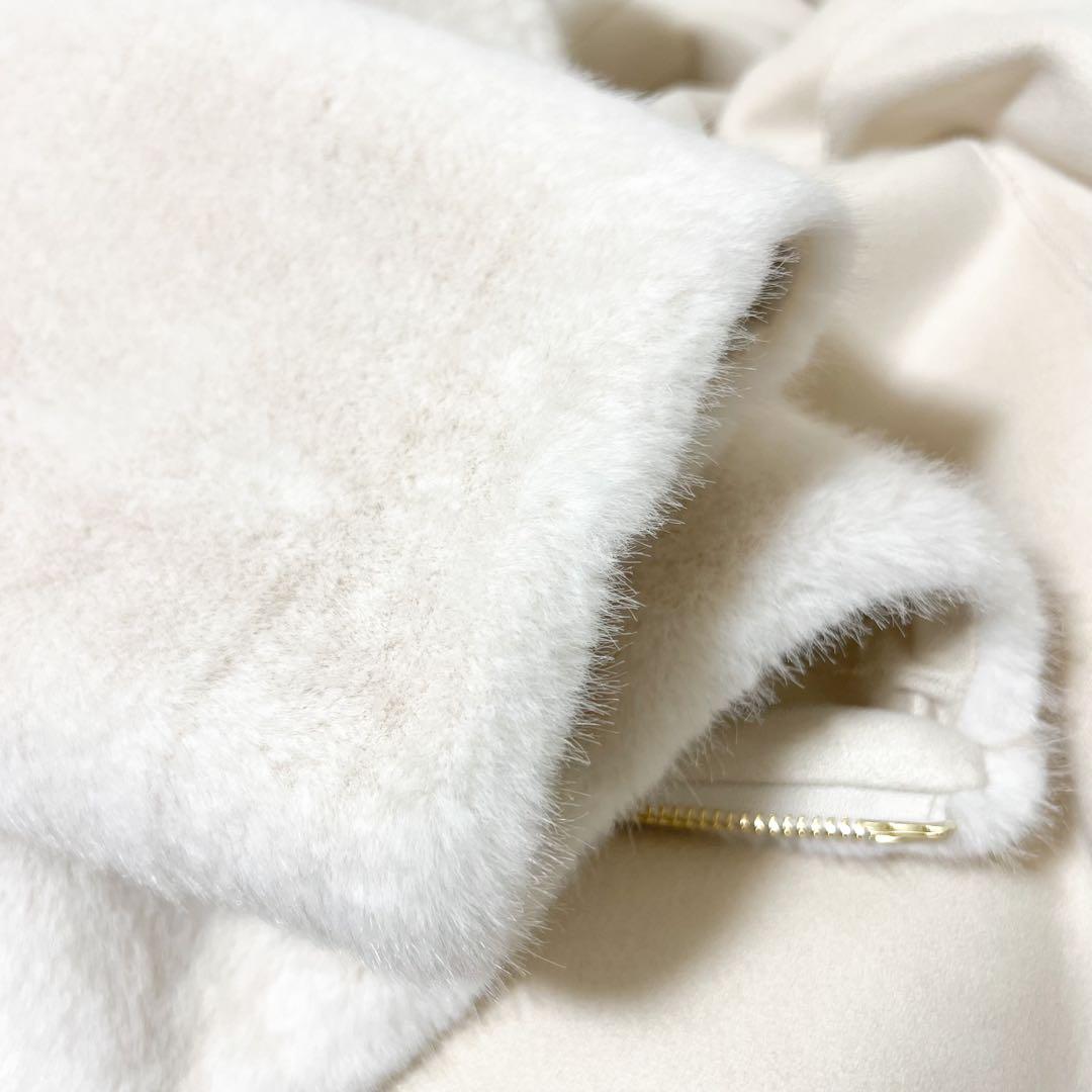 グレースコンチネンタル フェイクミンクフードジャケット　キナリ